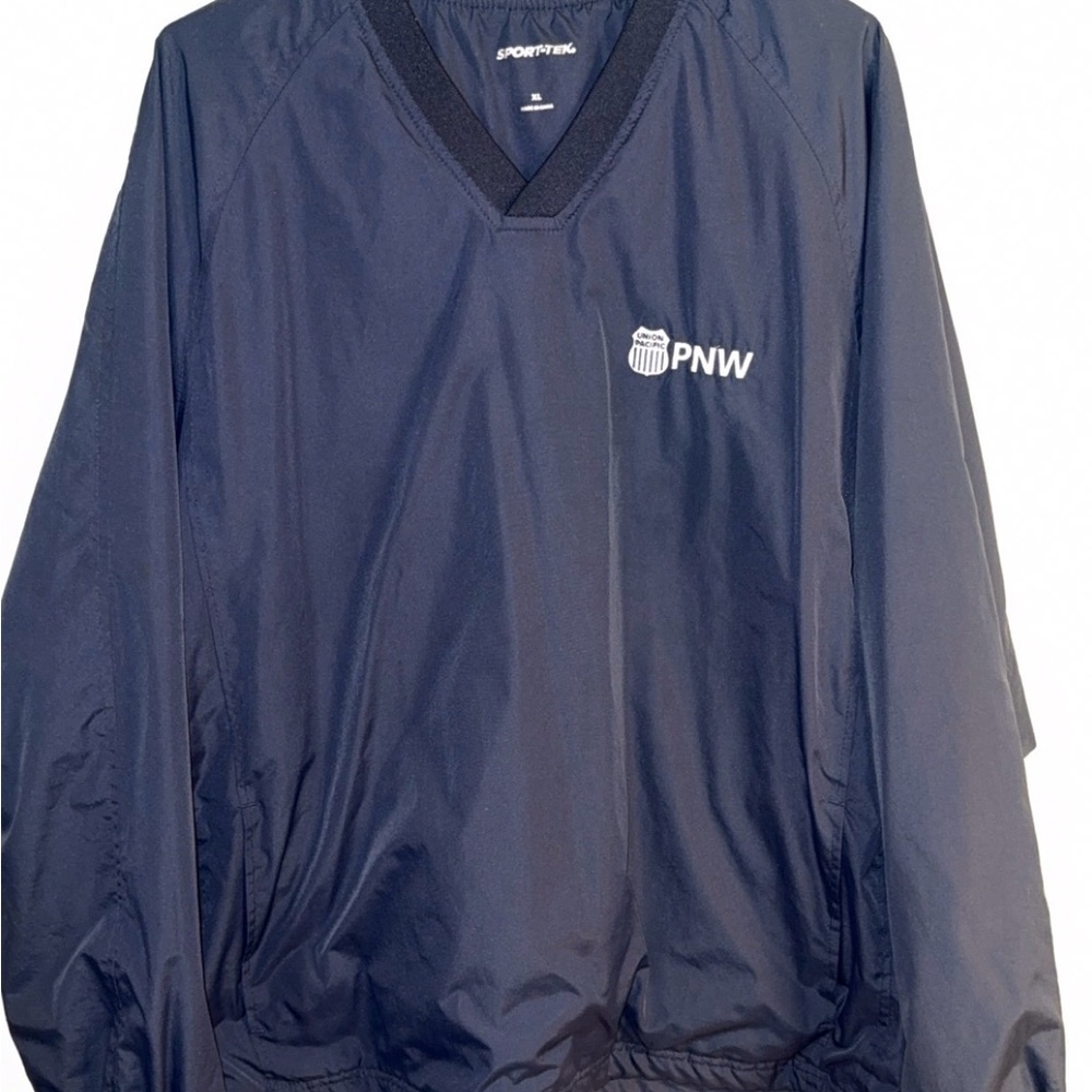 PNW Team Jacket from Union Pacific RR Sport-Tek Navy Windbreaker